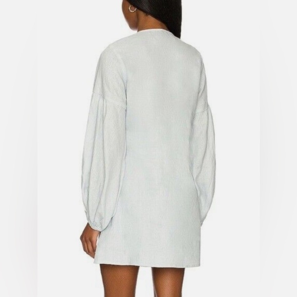 Sancia Tamris Dress Light Blue Linen Long Sleeves Size XS - Picture 2 of 5